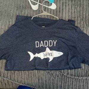 navy daddy shark tee